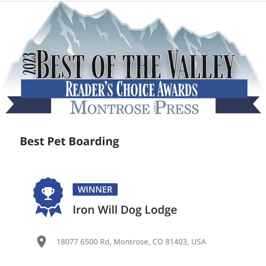 A reader 's choice award for best pet boarding.